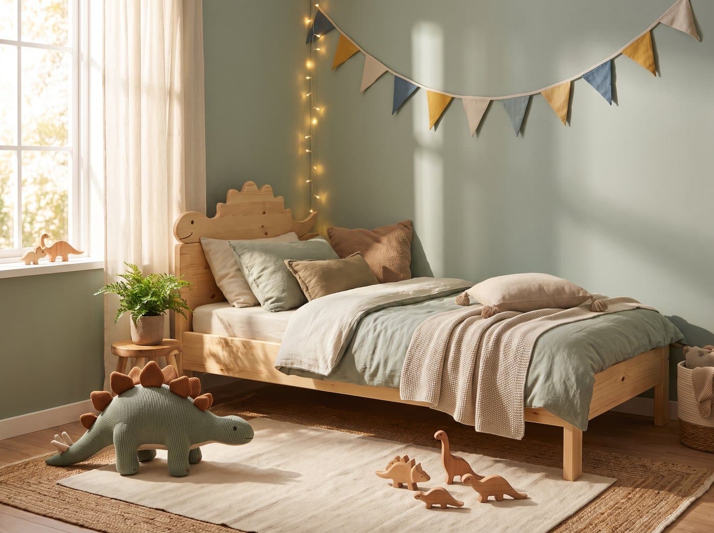 Dinosaurus Bed Hout, handgemaakt op maat | Uitgezaagd.nl
