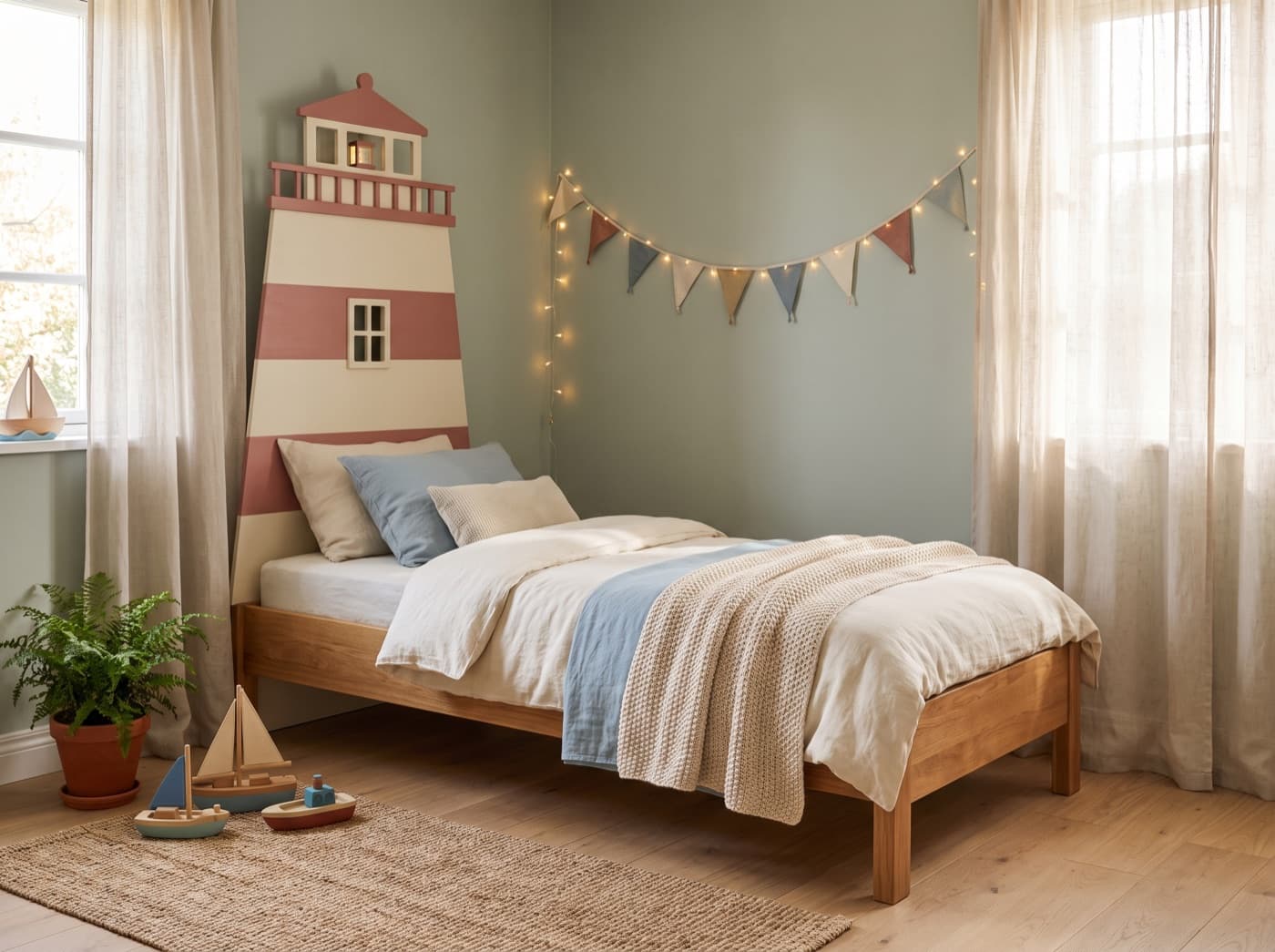 Vuurtoren Bed Hout, handgemaakt op maat | Uitgezaagd.nl