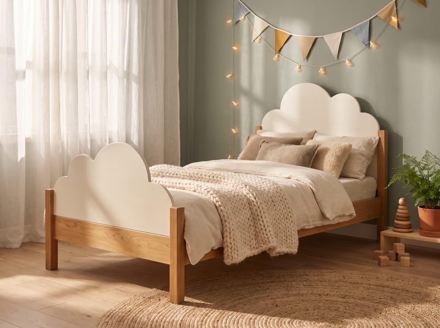 Wolkjes Bed Hout, handgemaakt op maat | Uitgezaagd.nl