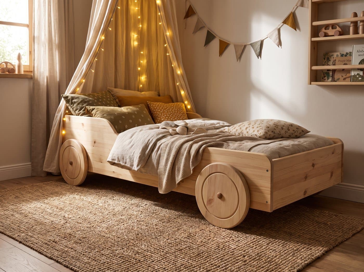 Houten race autobed voor kinderen
