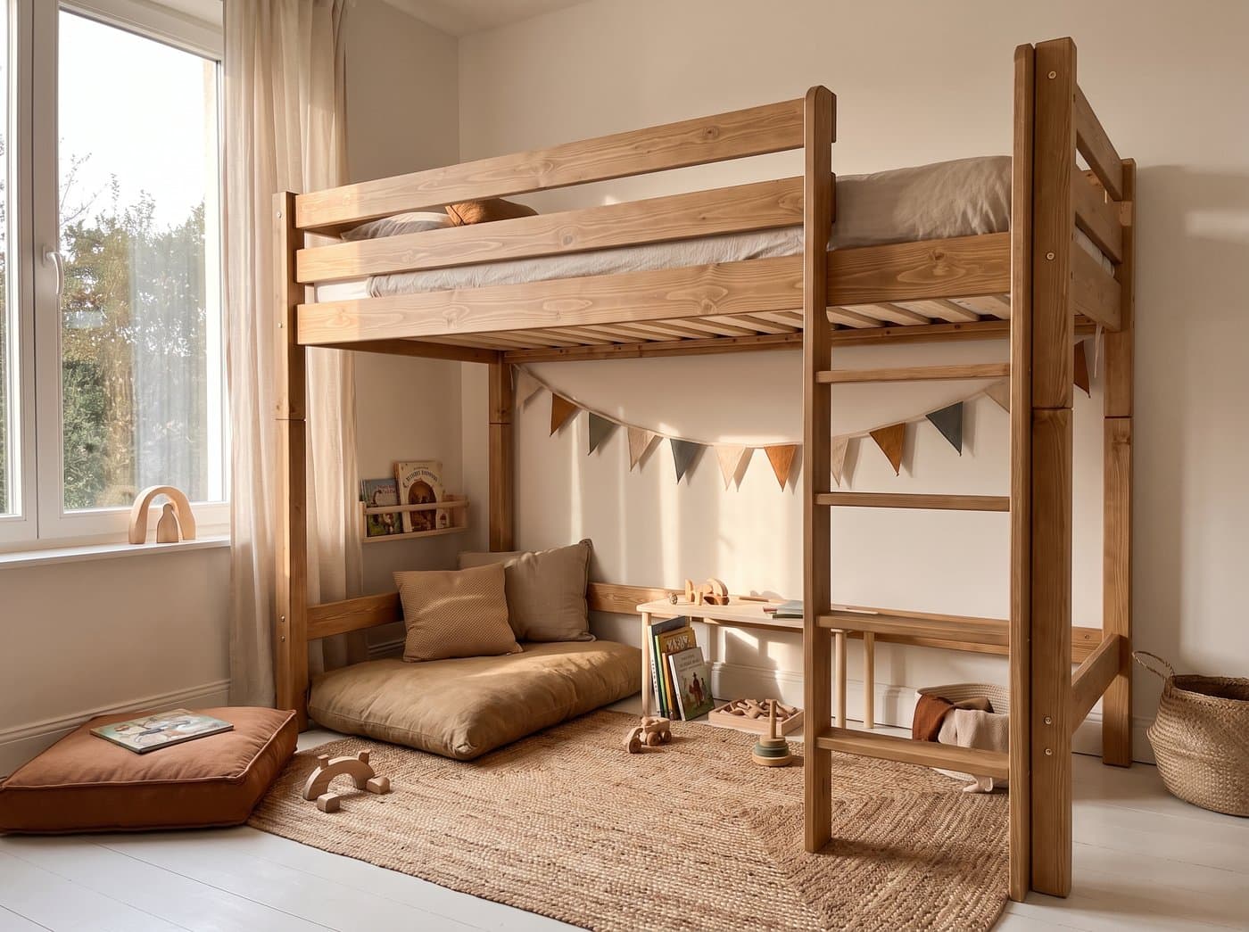 Houten hoogslaper kind op maat