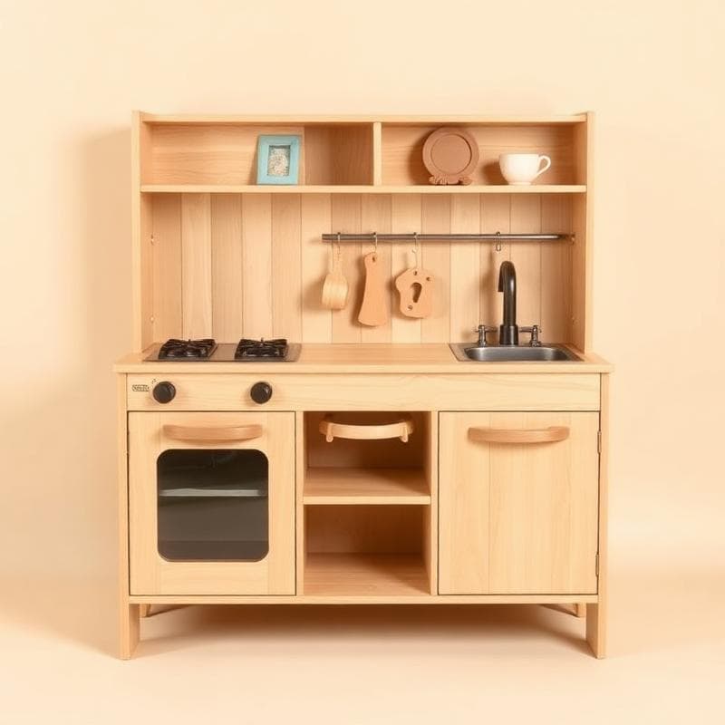 Houten huishoek speelkeuken voor kinderopvang