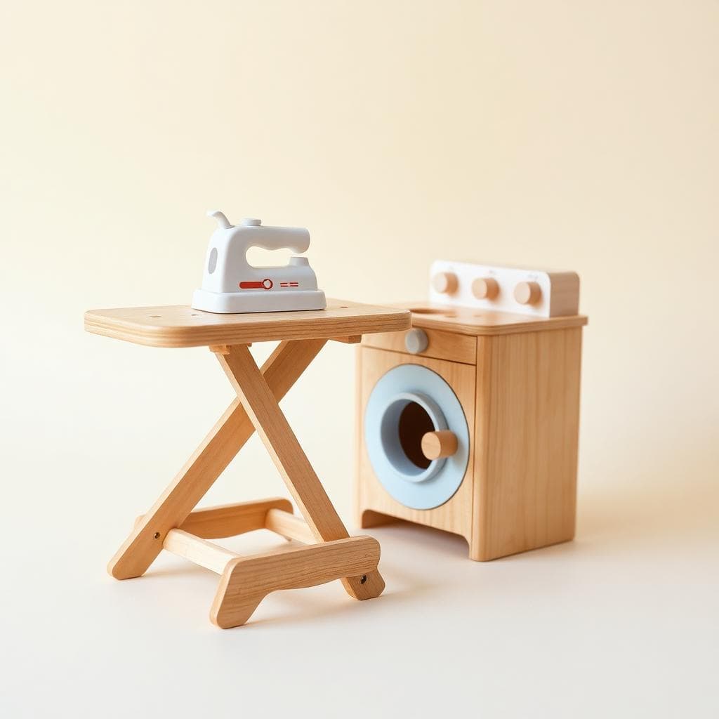 Strijkplank & Wasmachine Hout