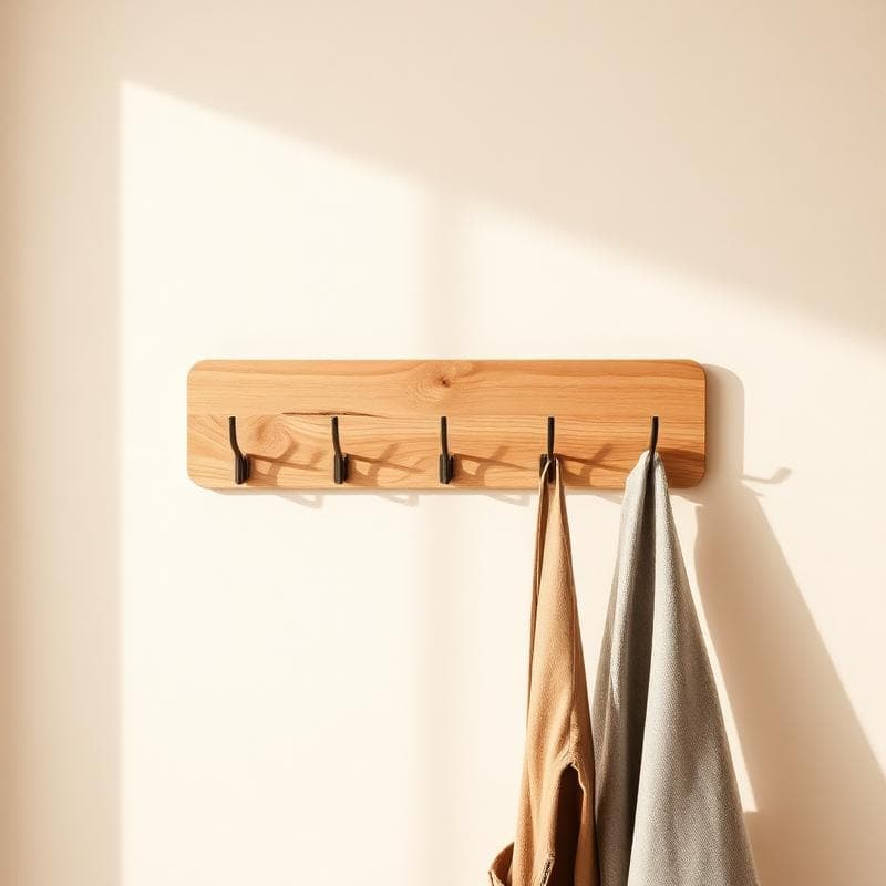 Wandkapstok met Plank — Houten meubels op maat