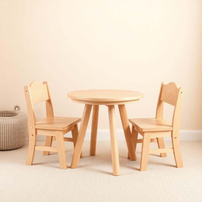 Houten thematafel kinderopvang verrijdbaar