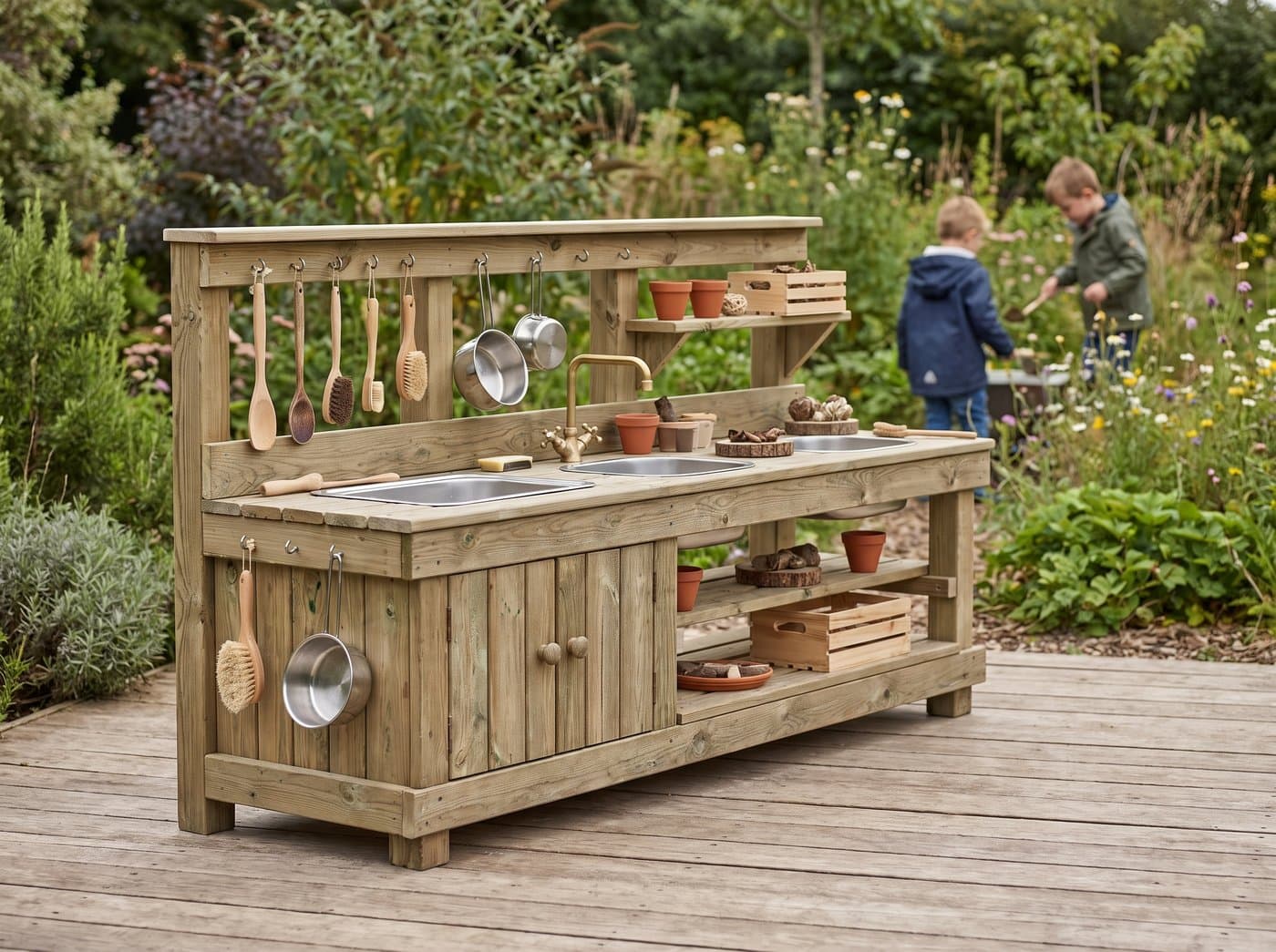 Houten modderkeuken deluxe