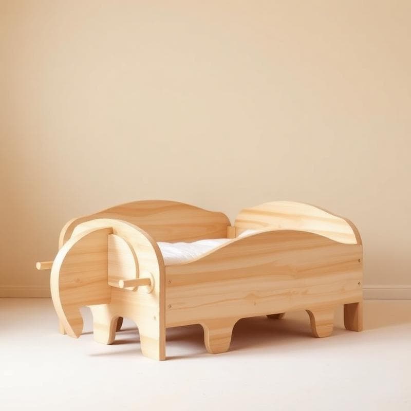 Olifant Bed Hout — Handgemaakt houten kindermeubels op maat | Uitgezaagd.nl