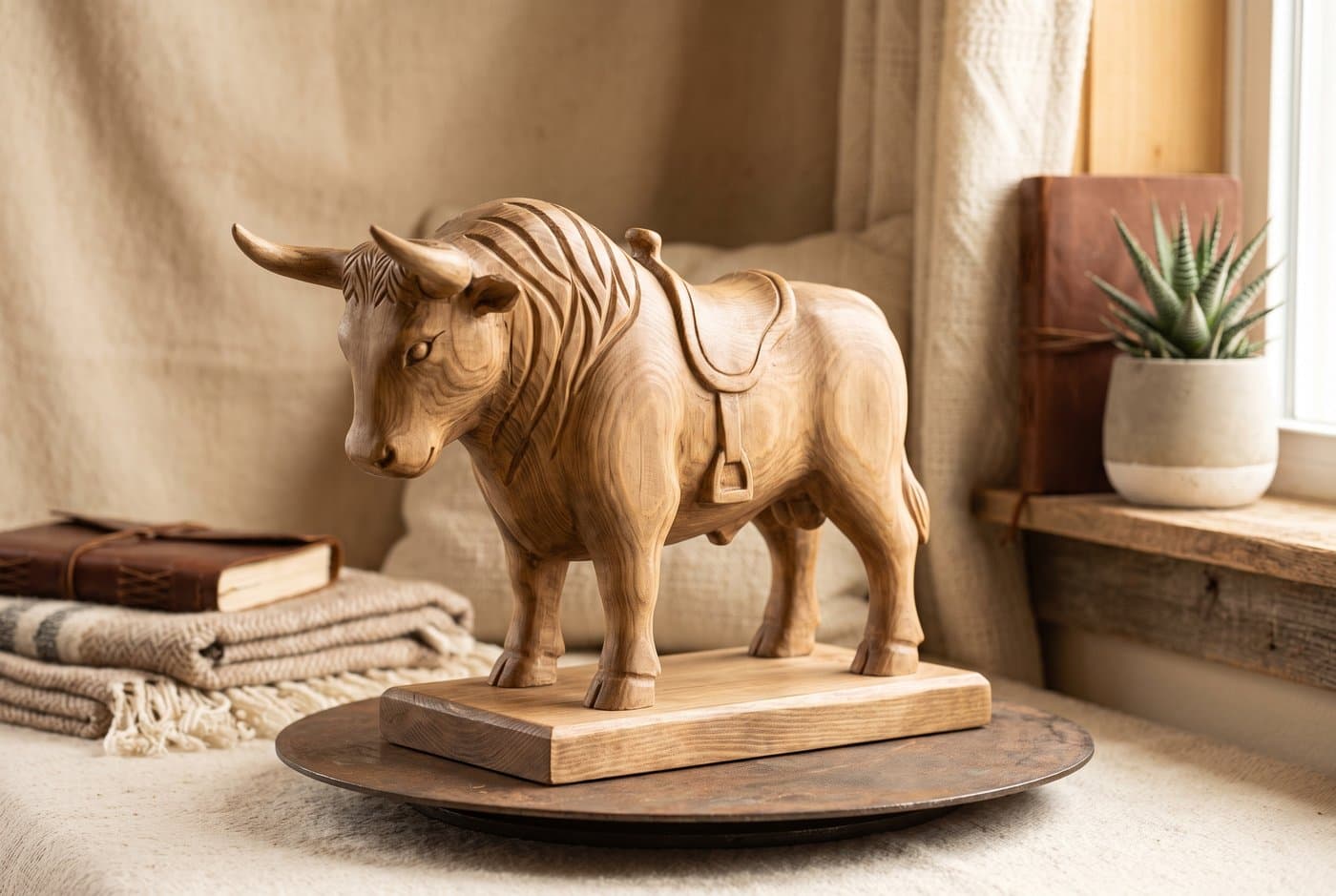 Houten Rodeo Stier